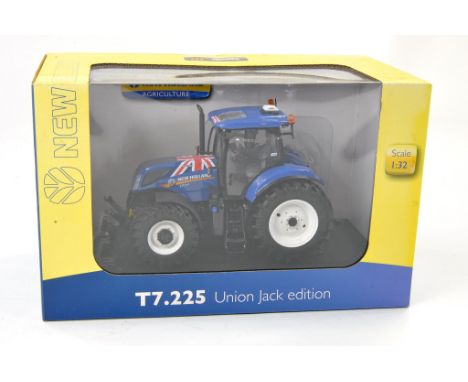 Universal Hobbies 1/32 farm issue comprising New Holland T7.225 Union Jack Tractor. Excellent and secure in box. 