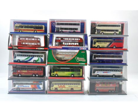 Fifteen Boxed Corgi 1/76 Omnibus Series issues comprising various Coach issues in a selection of liveries. Mostly look to be 