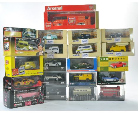 Twenty Assorted diecast issues from Corgi comprising classics cars and other classic commercials. Generally excellent in boxe
