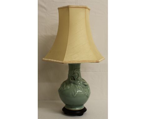 A Celadon Chinese Dragon Lamp