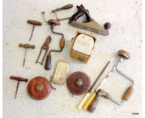 A mixed selection of tools and cork screws