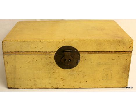 A vintage pig skin covered trunk