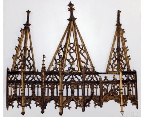 Gothic Baldachin  (France, 15th Century or later)  Attributed to French School  Architectural Element  Gilt wood  Baldachin: 