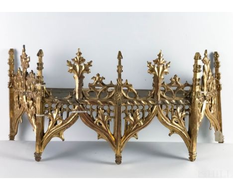 Gothic Dais  (France, 15th Century or later)  Attributed to French School  Architectural Element  Gilt wood, Oak  Dais: 34 in