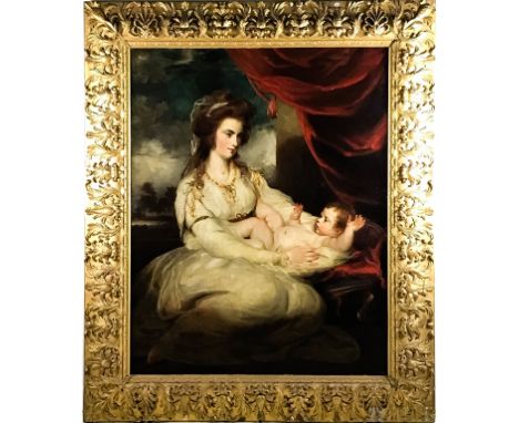 Sir Joshua Reynolds, after  (United Kingdom, 1727-1788)  Sophia, Viscountess St. Asaph and her Son  English School Portrait, 