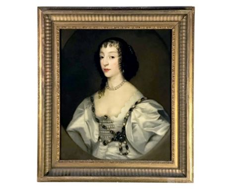 Anthony Van Dyck, follower of  (Belgian, 1599-1641)  Henrietta Maria, Queen of England (1609-1669)  Flemish Portrait  Oil on 