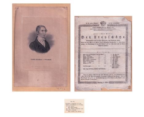 Carl Maria von Weber  (German, 1786-1826)  Composer, Conductor, Pianist, and Guitarist, Germany  Der Freischuetz First Perfor
