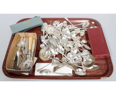 A Collection of Assorted Silver and Silver Plate Flatware, various patterns, 38oz 17dwt, 1,208gr (qty)