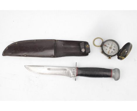USN Knife PAL RH36 and Brass engineers Compass 