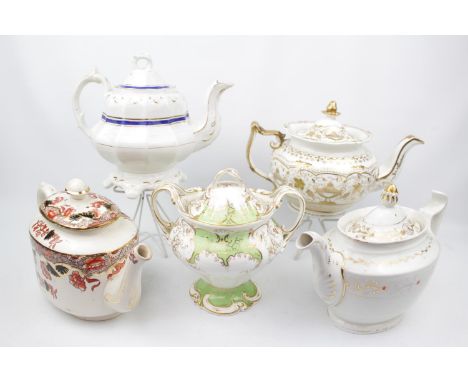 Collection of 8 Early 19thC and later Teapots inc H R Daniel etc 