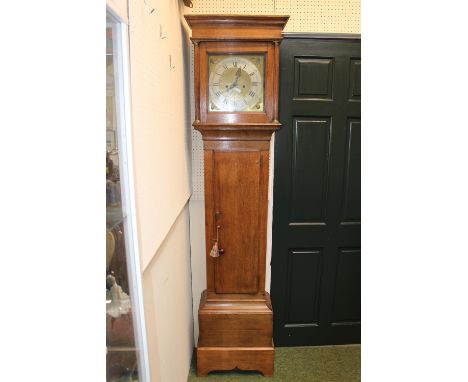 James Kirby, St Neots, an oak longcase clock with square brass dial and 30 hour movement 