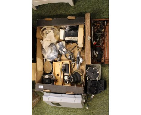 Box of assorted Military and Radio related items inc. CG 3000, Aircraft Compass etc 