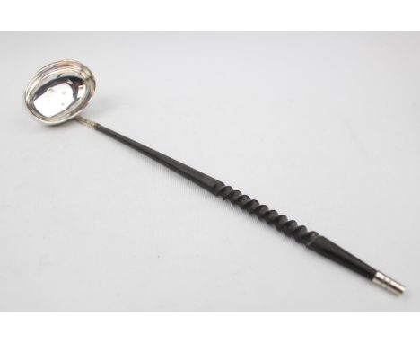 Good Quality 20thC Silver Punch Ladle with Ebonised twisted handle by Francis Howard Ltd, Sheffield 1971 