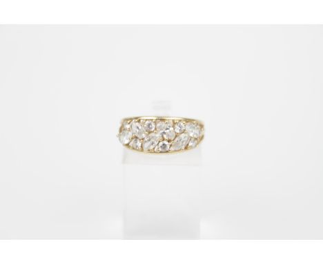 14ct Gold Ladies CZ Set dress ring 3g total weight Size N 