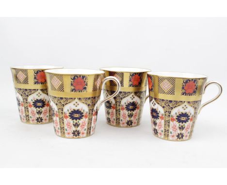 Set of 4 Royal Crown Derby Old Imari 1128 Mugs (3 LI First Quality &amp; 1 LV Second Quality) 