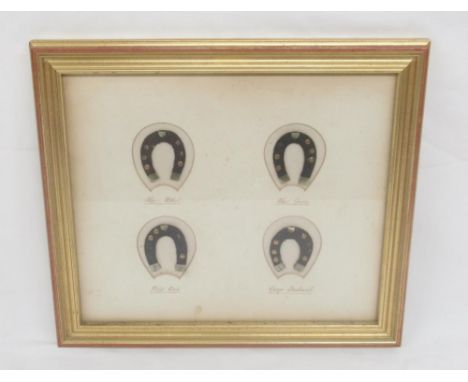 York Racecourse Collection - Framed Horse Hair in the shape of horse shoes from Derby Winners: Blair Atholl, Blue Gown and Ge