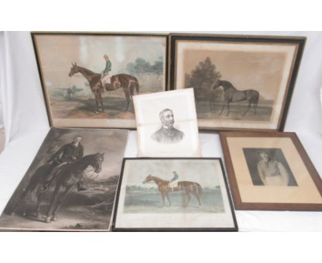 York Racecourse Collection - Collection of prints to inc. print from a portrait sketch of Fred Archer by Leon Richeton, unfra