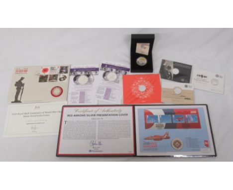 Collection of Silver proof coins to inc. The Pietro Annigoni Queens Portrait Silver Proof Coin & The Queen Elizabeth II Coron