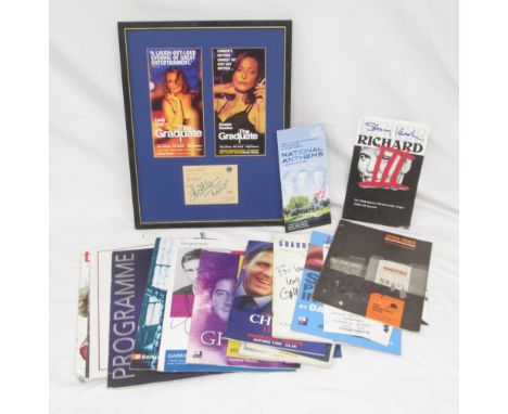 Assorted collection of signed theatre programmes and bills, to inc. framed montage with signature of actresses from a product
