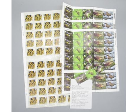 104 1st Class River Wildlife 2003 stamps with note from Royal Mail ticket machine to withdraw them as they read via barcode a