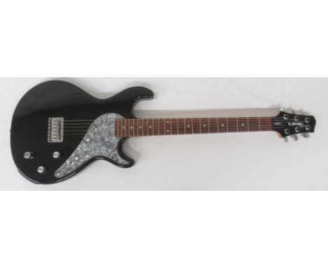 Line 6 Variax 6 string electric guitar, black body, serial no.03060868 with cables, in Line 6 black carry bag and a POD XT Li