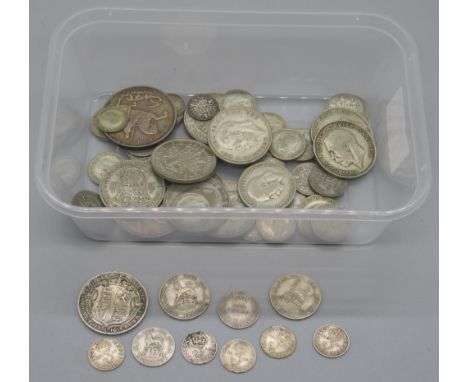 Collection of GB silver content Pre-1920 (1.2ozt) and Post-1920/Pre-1947 (10 ozt)Shipping £28.00 plus vat (UK Only)