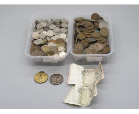 Mixed collection of c19th/20th British coins to inc. pennies, half-pennies, Post 1947 Shillings, six pences, etc. and a 1914-