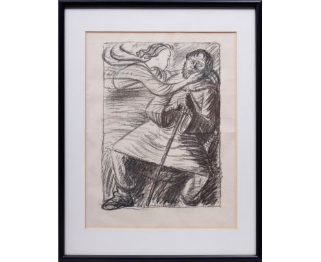 Ernst Barlach (1870, Wedel - 1938, Rostock) "Der Müde" (1916), Lithografie, plattensign., aus der pazifistischen Zeitschrift 