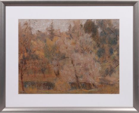 Stanislav Bernstein (1937 - 2007, russischer Künstler) Waldlandschaft, 1993, Pastellkreide auf Papier, u.l. sign., rückw. bez