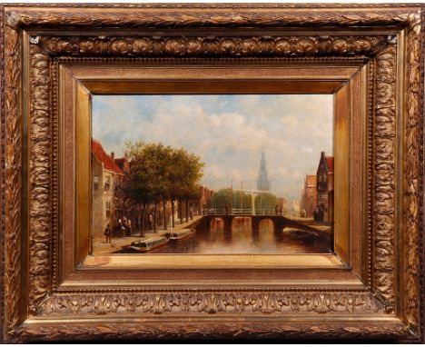 Wohl Petrus Gerardus Vertin (1819, Den Haag - 1893, ebda.) niederländische Grachtenszenerie, Öl auf Leinwand, u.r. unl. sign.