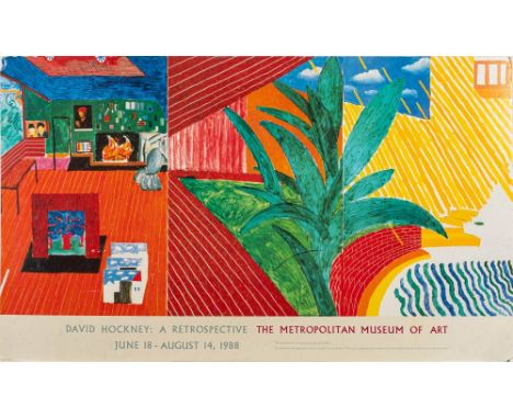 Two David Hockney exhibtion posters, 'Mulholland Drive: The Road to The Studio',:- Los Angeles County Museum of Art, 43 x 95c