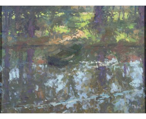 * Oliver Byrne Warman [b.1932]-The Old Punt; River Dronne, Flood. Aubeterre,:-two, the first signed with initialsboth signed 