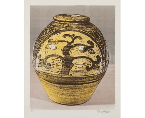 * Bernard Leach [1887-1979]-Tree Vase,:- photo-lithograph, signed and numbered 62/100 in pencil blindstamp bottom left margin