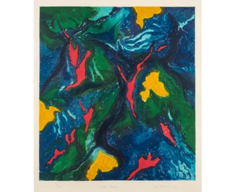 * John Hubbard [1931-2017]-Water Garden - lithograph, numbered 10/100signed, inscribed and dated 1991sheet size 96 x 85cm.