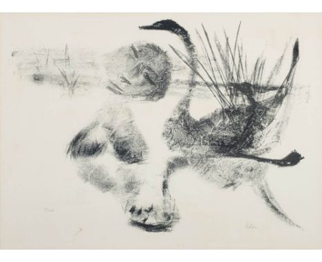 * Sidney Nolan [1917-1992]- Leda and The Swan,:-Leda Suite lithograph, signed in pencil bottom rightnumbered 70/125, 45.5 x 6