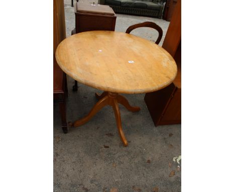 A MODERN 35" DIAMETER PEDESTAL KITCHEN TABLE 