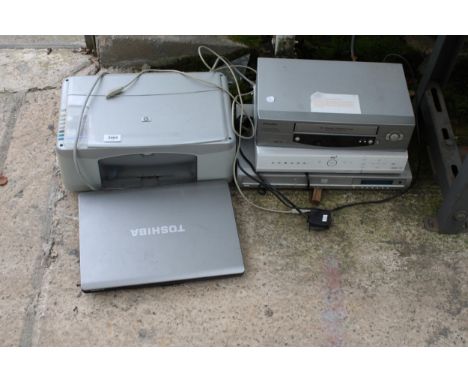 SIX ELECTRICAL ITEMS TO INCLUDE A TOSHIBA LAPTOP, VIDEO RECORDER, ETC 