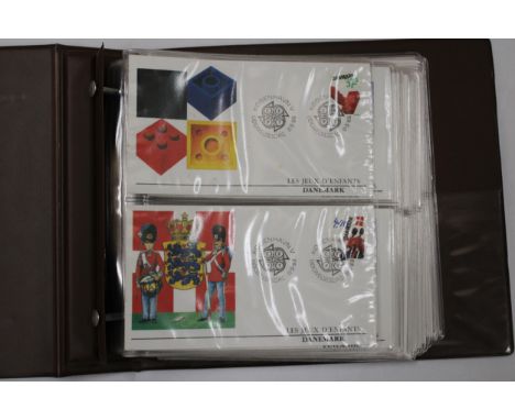 A FULL ALBUM OF FIRST DAY COVERS TO INCLUDE JERSEY LES JEUX D'ENFANTS, SAINT MARIN, 30TH ANNIVERSARY OF THE CIVIL WAR, GREAT 