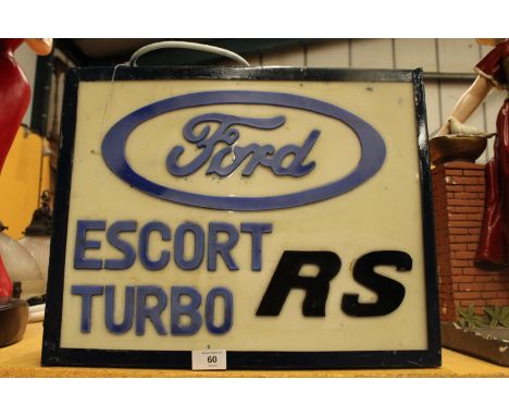 A FORD ESCORT TURBO ILLUMINATED LIGHT BOX SIGN 