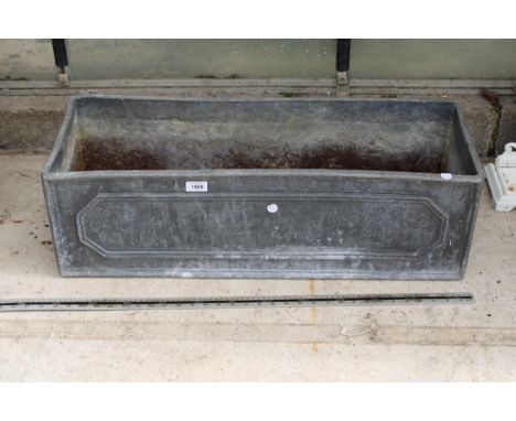 A VINTAGE SOLID HEAVY LEAD TROUGH PLANTER (L:78CM) 
