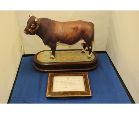 A ROYAL WORCESTER MODEL OF A DAIRY SHORTHORN BULL MODELLED BY DORIS LINDNER PRODUCED IN A LIMITED EDITION OF FIVE HUNDRED COP