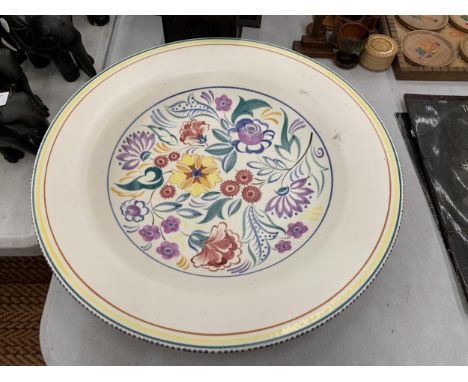 A VERY LARGE POOLE POTTERY BOWL, DIAMETER 40CM 