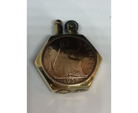 A 1937 ONE PENNY TRENCH ART LIGHTER 