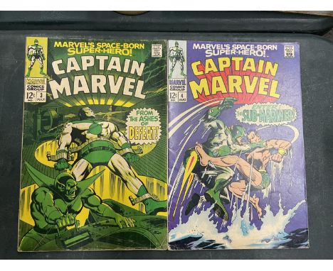 TWO VINTAGE CAPTAIN MARVEL COMICS 