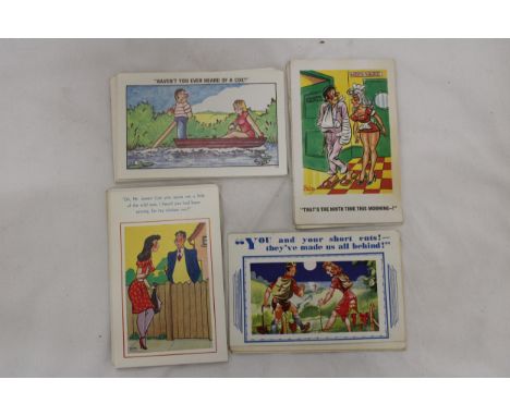 THIRTY TWO VINTAGE SAUCY, SEASIDE POSTCARDS 