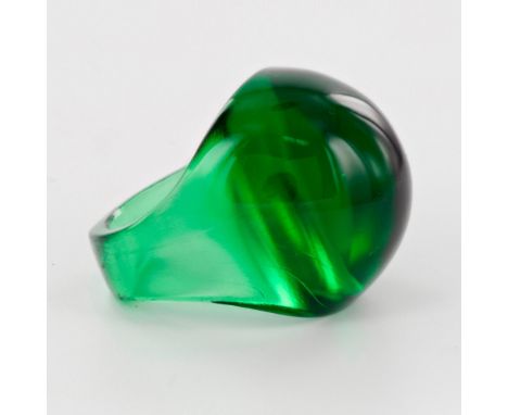 Size 7 domed ring. Signed Lalique in script on the band. Manufacturer: LaliqueCountry of Origin: FranceProvenance: Collection