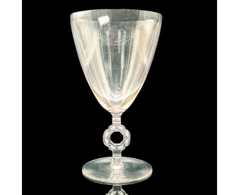 Stunningly delicate water glass with star of David design in the stem. Signed R. Lalique, France. Issued: c. 1924Dimensions: 