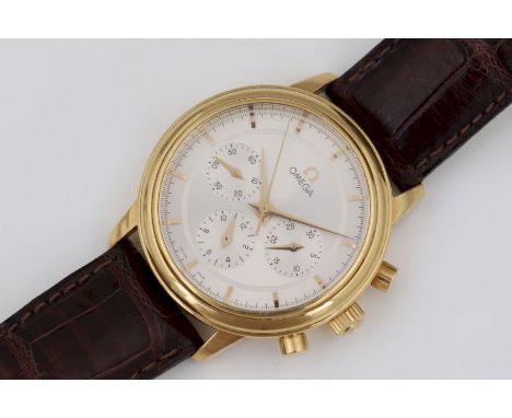 um 1985, Ausführung in 750er Gelbgold, Werk Handaufzug, Cal. 861, Chronograph, rundes Gehäuse (D 36mm, H 11,6mm, Nr. 1450050,