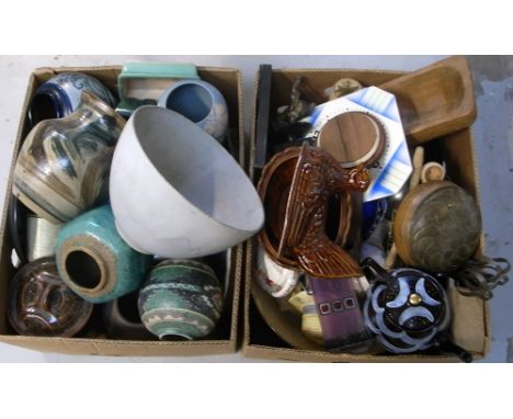A quantity of kitchenalia and studio pottery to include a jelly mould, a large T.G. Green basin and a quantity of largely unm
