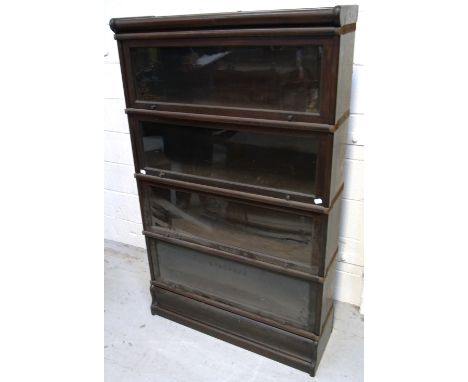 A Globe Wernicke style four section glazed stacking bookcase, width 86cm (af).